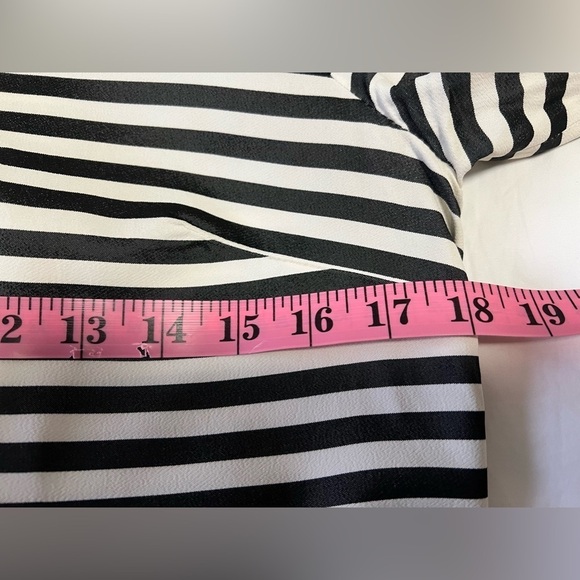 VERONICA BEARD Striped Dress | Size 2 | Zip Back Midi Length | Black White - Picture 9 of 11